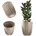 Blumentopf aus Kunststoff mit Naturmaterialien Moderne Pflanztöpfe Pflanzentopf mit geometrischem Muster runder Blumenkübel mit Einsatz Naturblumentopf Hochübertopf 14 5
