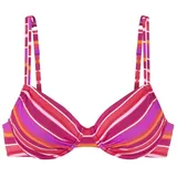 S.Oliver Bügel-Bikini-Top Damen pink bedruckt Gr.36 Cup D