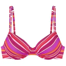 S.Oliver Bügel-Bikini-Top Damen pink bedruckt Gr.36 Cup D