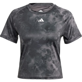 adidas Women's Train Essentials AOP Flower T-Shirt, Grey Five/Carbon, M