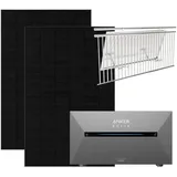 Anker Balkonkraftwerk Solix 890W Photovoltaikanlage Komplettset mit Solarbank E1600 2 Pro, 800 W, Monokristallin, (Set, 2 Solarmodule mit Anker solarbank 2 Pro Ohne Halterung/mit Halterung), Wifi, Bluetooth, IP65, Plug und Play schwarz