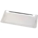 Nklaus Kerzenteller rechteckig 17x9cm Aluminium silber poliert Untersetzer Untertasse 10429
