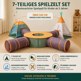 Coil Zeltset Kinderzelt Spielzelt 7 in 1 Tunnels für Kinder COIL