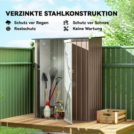 Outsunny Gerätehaus 1,42 x 0,84 m Braun