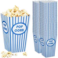 Relaxdays Popcorntüten 48er Set, gestreift, Retro-Optik, Kino, Filmabend Zubehör,