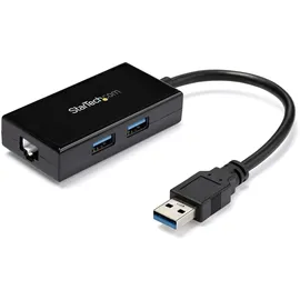 Startech StarTech.com USB 3.0 Gigabit Netzwerk Adapter mit 2 Port USB Hub - Native Treiber-Unterstützung (Windows, Mac und Chrome OS)