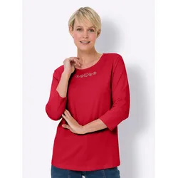 3/4-Arm-Shirt CLASSIC BASICS "3/4-Arm-Shirt", Damen, Gr. 46, rot, 100% Baumwolle, unifarben, Rundhals, 3/4-Ärmel, Shirts