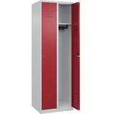 CP-Möbel Spind Classic PLUS, rot, 2 Abteile, mit Zylinderschloss, 60 x 185 cm