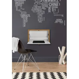 WoodMan Klapptisch WOODMAN "Brenta", weiß (weiß, eichefarben), Tische, Klapptisch, zum aufklappen, platzsparend, Rahmen aus massiver Eiche, FSC