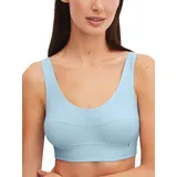 CALIDA Elastic Bustier Damen, mit breitem Softbund, atmungsaktive und weiche Single Jersey-Qualität Cascade Blue 36-38