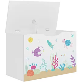 [en.casa] Spielzeugkiste Oleiros 40 x 60 x 30 cm 1-tlg. weiß/mehrfarbig