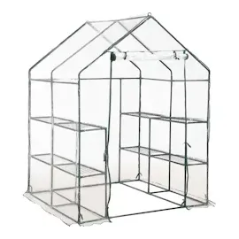 vidaXL Gewächshaus mit 8 Regalen 143 x 143 x 195 cm