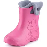Ladeheid EVA Kinder Jungen Mädchen Gummistiefel Regenschuhe gefüttert Regenstiefel Gummischuhe LA-CA-04 (Rosa/Grau, 30/31 EU) - 30/31