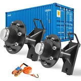 Vevor Versandcontainer-Räder, 8-Loch-Rad-Set, robuste Versandcontainer-Achse mit Ratschen-Zurrgurt, bewegt sich 6 m bis 12 m, sicherer Transport f...