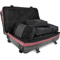 normani Reisetasche mit Rollen Reisetrolley inklusive 5 Kleidertaschen Farbe Dunkelgrau/Rot Größe 125 Liter