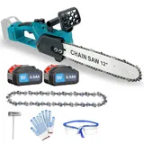 Akku Kettensäge 12 Zoll Mit 2 * 5500mAh Akku, 30CM Elektro-Kettensäge für Makita, Handkettensäg Elektrisch für Holzschneiden Baumbeschneiden Gartenscheren