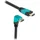 DeLock HDMI-Kabel 3 m Stecker gerade zu 90° unten gewinkelt Blau/Schwarz/Türkis