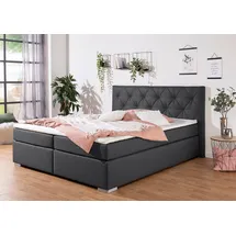 Home Affaire Boxbett HOME AFFAIRE "Tynan", grau (anthrazit), B:194cm L:210cm, Komplettbetten, Boxspringbett, wahlweise mit Bettkasten, in H2, H3 & H4 erhältilich
