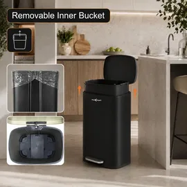 MAXCRAFT Mülleimer 50 l Schwarz