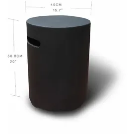 ELEMENTI Abdeckung für Gasflaschen in Beton-Optik schwarz, Faserbeton 5kg Gasbehälter