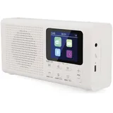 RED OPTICUM DAB Radio mit Bluetooth 5.3, DAB Plus Radio mit 40 voreingestellten DAB+/FM-Kanälen, 2,4 LCD-Farbdisplay, 9 Sprachmenüs, 3,5 mm Kopfhörerbuchse, USB-Ladekabel inkl (weiß)