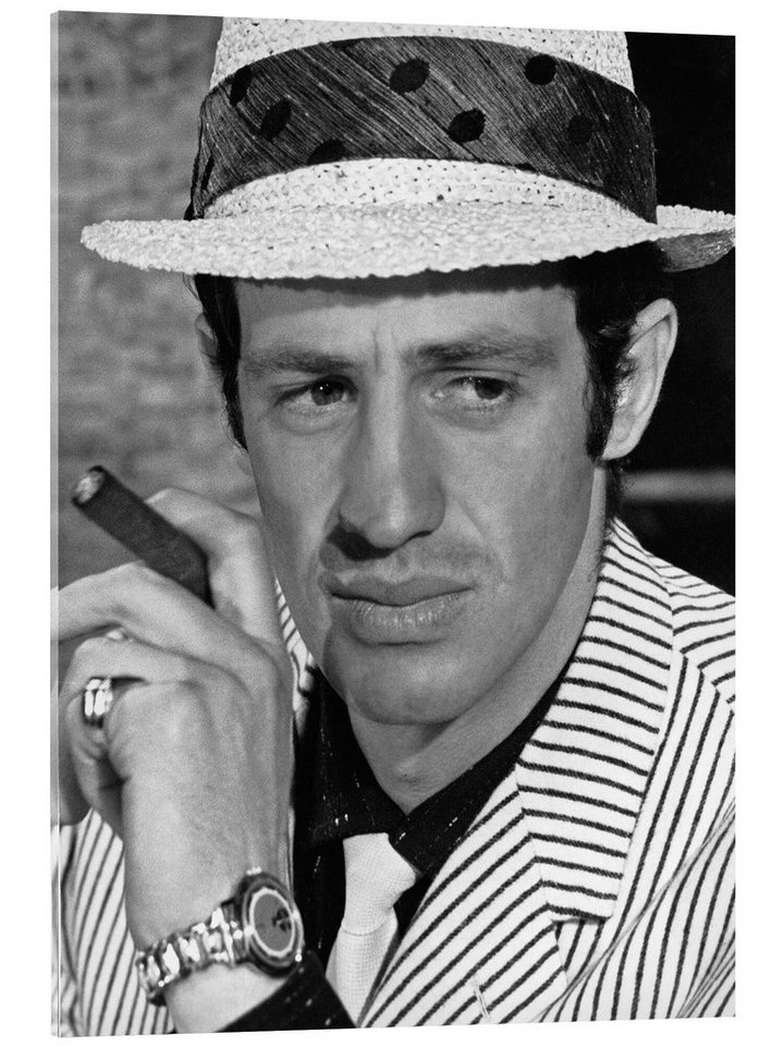 Posterlounge Acrylglasbild Bridgeman Images, Jean-Paul Belmondo, La Chasse A L'Homme, 1964, Wohnzimmer Fotografie schwarz 50 cm x 70 cm