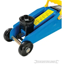 Silverline Rangierwagenheber Stahl 2 t blau/schwarz/gelb
