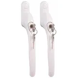 Secure@home 2er-Set Fenstergriffe abschließbar Sicherheitsfenstergriff Kindersicherung weiß