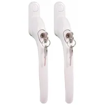 Secure@home 2er-Set Fenstergriffe abschließbar Sicherheitsfenstergriff Kindersicherung weiß