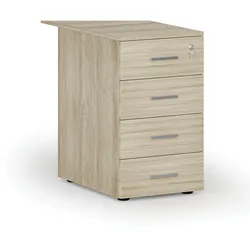 Schreibtischcontainer PRIMO WOOD, 4 Schubladen, Eiche natur