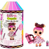 L.O.L. Surprise! Loves CRAYOLA - Colour Me Studio mit Sammelpuppe - Über 30 Überraschungen inkl. Puppe, Papierkleider + 4 Buntstifte - Kunstatelier-Spielset in Buntstiftkapsel-Verpackung - ab 3 Jahre