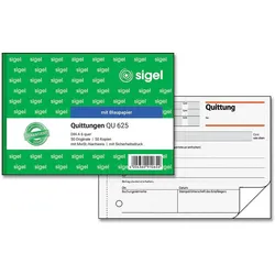 sigel Quittung, MwSt. separat ausgewiesen Formularbuch QU625