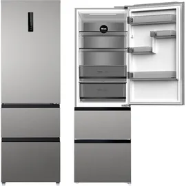 Wolkenstein WFD400ENFDDIX Kühl-Gefrierkombination (401 l, 1908 mm hoch, Dark Inox)