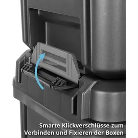 STAHLWERK Werkzeugtrolley Kunststoff/Metall schwarz 3 Teile