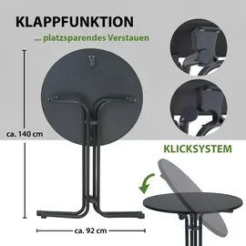 Trutzholm Stehtisch klappbar Ø 80 cm Anthrazit/Beige