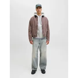 JACK & JONES Norrebro Kapuzensweatjacke Herren Hellgrau/Weiß L