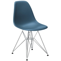 Vitra Stuhl Eames Plastic Side Chair  RE 83x46.5x55 cm meerblau, Gestell: verchromt, Designer Charles & Ray Eames
