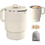 Faltbarer Reisewasserkocher, Camping Wasserkocher aus mit mit Automatische Konstanttemperatur und Dauerkochfunktion BPA-frei, Wasserkocher Klein Kompakt für Reise Büro Hotel, Travel Kettle, 1L 600W
