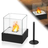 LZQ Ethanol Kamin Tischkamin Bioethanol Tischkamin Tischfeuer mit Edelstahlsockel Tisch Kaminfeuer für Indoor Outdoor Balkondekoration