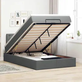 vidaXL Bett mit Matratze & LEDs Dunkelgrau 120x200 cm Stoff