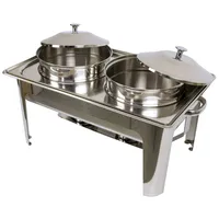 Airbrush-City Edelstahl Speisenwärmer Runder Sossen Warmhaltebehälter Chafing Dish 2x