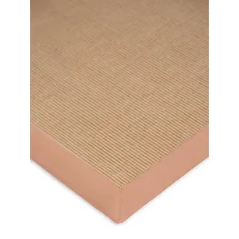 carpetfine Sisalteppich CARPETFINE "Sisal , auch als Läufer erhältlich", orange (pfirsich), B:70cm H:5mm L:200cm, Sisal, Teppiche, Sisalteppich, mit farbiger Bordüre, Anti Rutsch Rückseite, viele Größen, Wohnzimmer