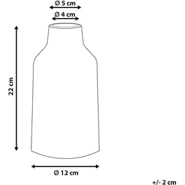 Beliani Blumenvase Assus Steinzeug 22 cm Weiß