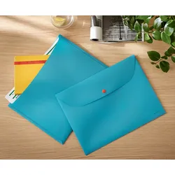 LEITZ Dokumentenhülle Cosy, A4, 2 Taschen, blau, 1 Packung = 3 Stück