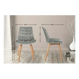 CLP 2er Set Stühle Brook Samt grau