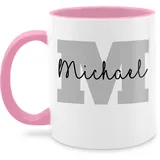 Tasse Tassen 325ml - Anfangsbuchstabe - Anfangsbuchstaben Name - Persönliches Geschenk Personalisiert mit Namen bedrucken Initialen Personalisierte Custom Buchstabe Wunschname - 325 ml - Rosa