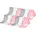 Kinder Sneakersocken BWT Sneaker 12P Logos einfarbig Grau/Weiß/Rosa 27-30