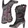 LAURA VITA Damen Stiefel florales Muster Spitze und Metallic Glanz Alcbaneo 351, Größe:40 EU, Farbe:Violett - Violett - 40
