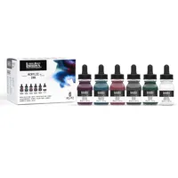 Liquitex 3699355 flüssige Professional Acrylfarben - Ink, 6 x 30ml Gedämpfte Töne + Weiß