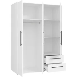 Forte Drehtürenschrank Mokkaris 144 x 200 x 59 cm Weiß